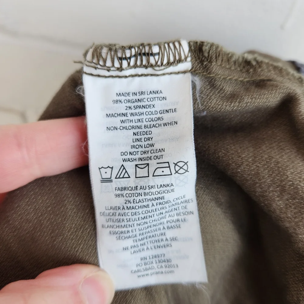 Prana Green Skirt Pockets Casual Organic Cotton Size 2